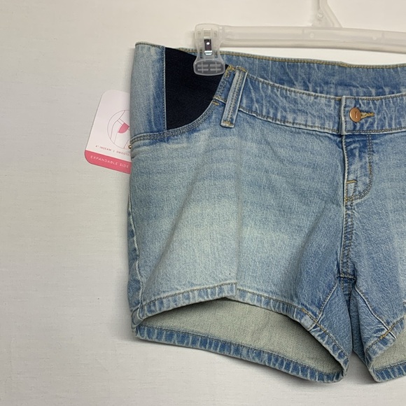 Isabelle Maternity Jean MIDI Shorts - Picture 2 of 8